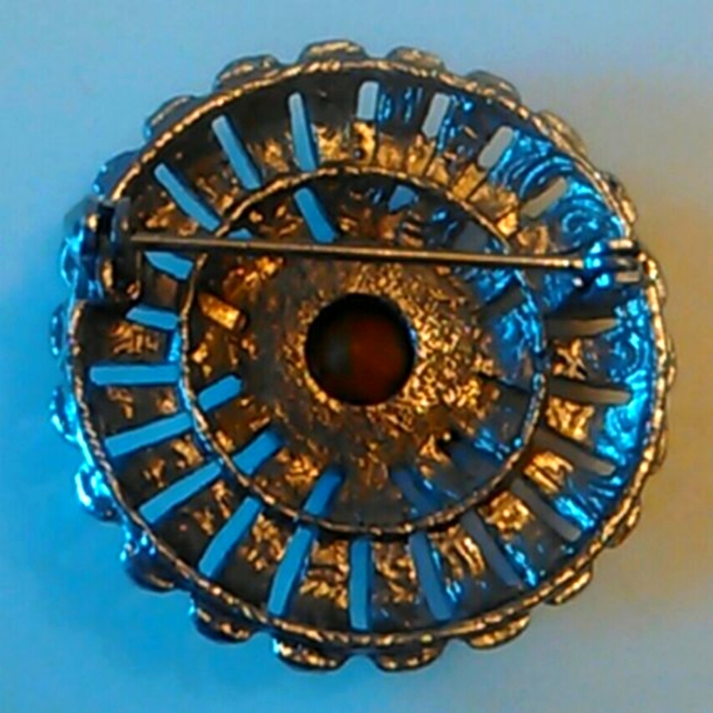 🤎 Stunning Art Deco Inspired Vintage Faux Smoky Topaz & Marcasite Brooch - Picture 8 of 11
